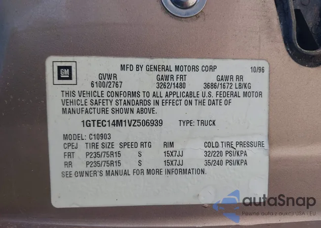 1GTEC14M1VZ506939: 44432336