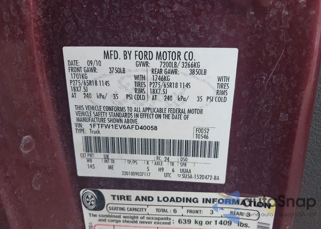 1FTFW1EV6AFD40058: 44431426