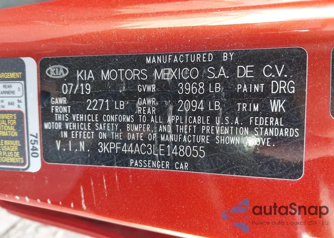 3KPF44AC3LE148055: 44431617