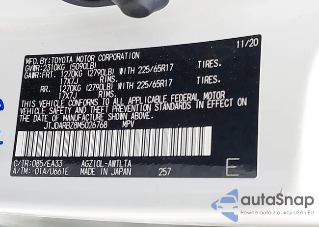 JTJDARBZ8M5026768: 44431625