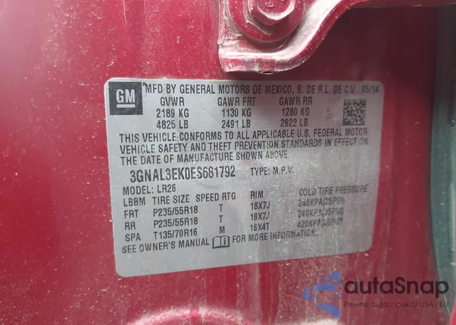 3GNAL3EK0ES681792: 44431701