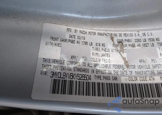 3MYDLBYV6KY526504: 44432985