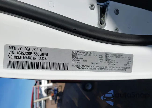 1C4SJSBP1SS508965: 44433010