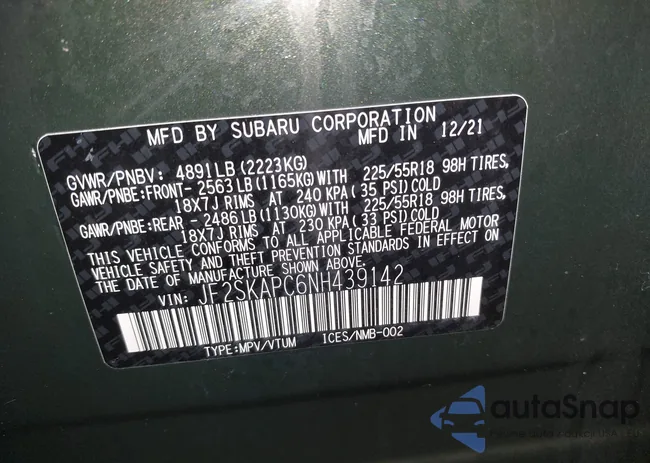 JF2SKAPC6NH439142: 44433333