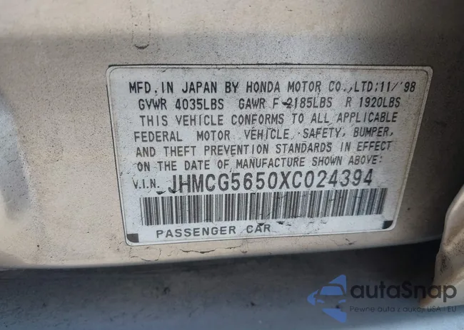 JHMCG5650XC024394: 44432569