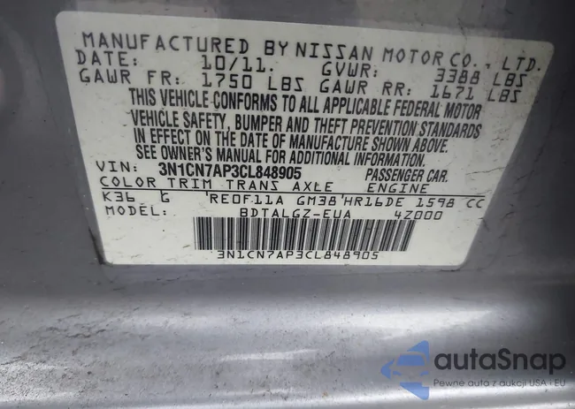 3N1CN7AP3CL848905: 44432617