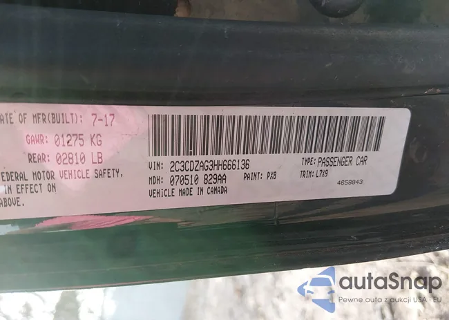2C3CDZAG3HH666136: 44433821