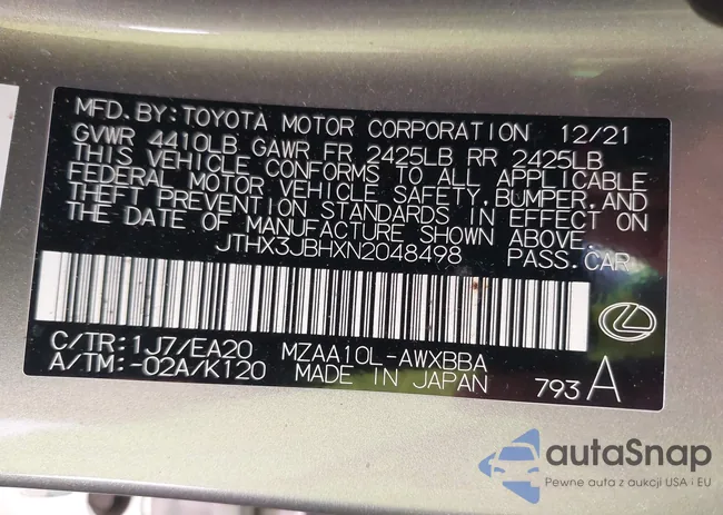 JTHX3JBHXN2048498: 44433831