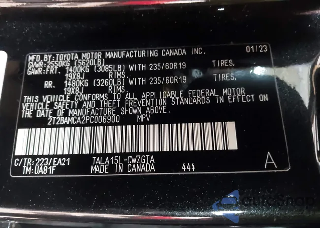 2T2BAMCA2PC006900: 44433952