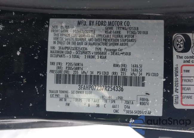 3FAHP07Z37R254336: 44433982