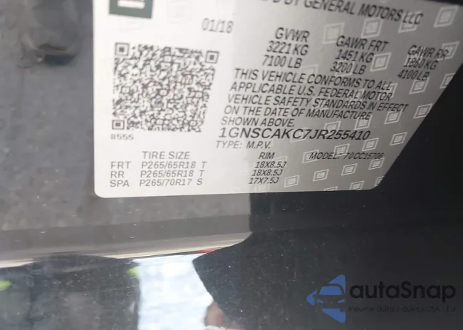 1GNSCAKC7JR255410: 44434057