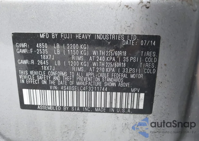 4S4BSELC4F3211744: 44434125