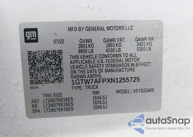 1GTW7AFPXN1255725: 44434167