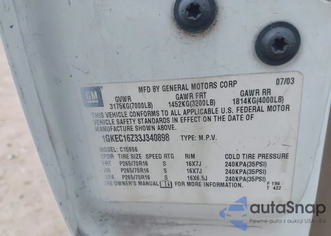 1GKEC16Z33J340898: 44434248