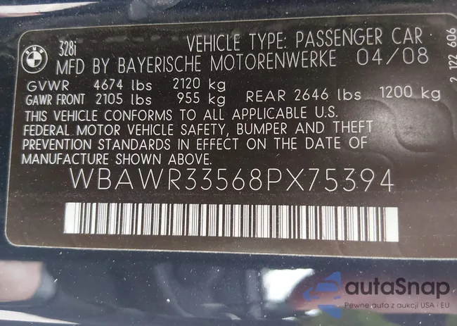 WBAWR33568PX75394: 44434334