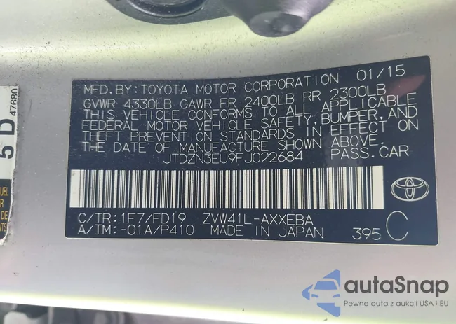 JTDZN3EU9FJ022684: 44433413