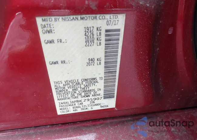 1N4AL3AP8HC295907: 44433524