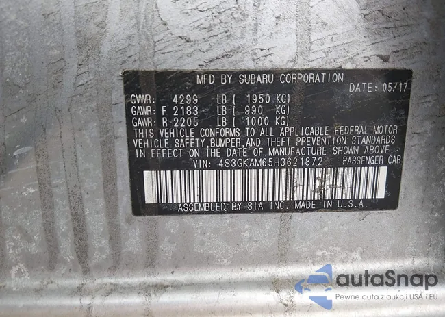 4S3GKAM65H3621872: 44433545