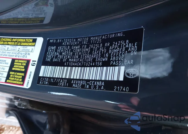 4T1DAACK7TU244156: 44433547