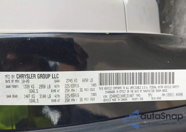 2D4RN5D1XAR131407: 44433675