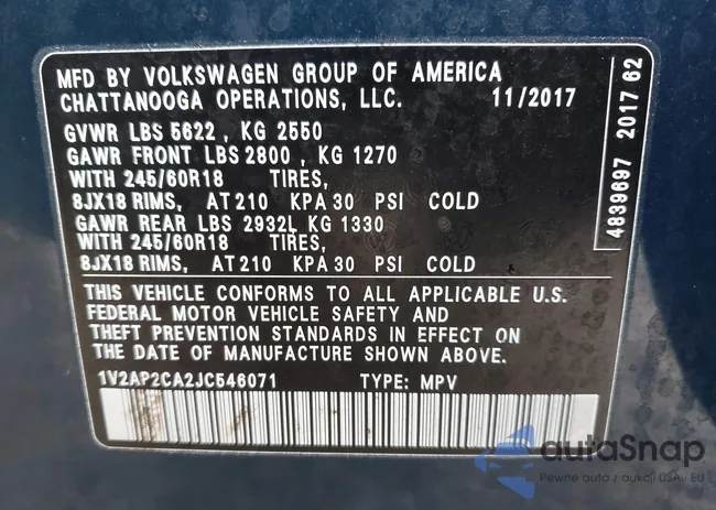 1V2AP2CA2JC546071: 44434826