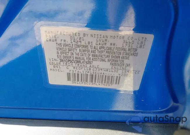 3N1CP5CV3ML474257: 44434908