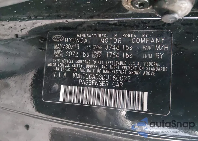 KMHTC6AD3DU160022: 44435039