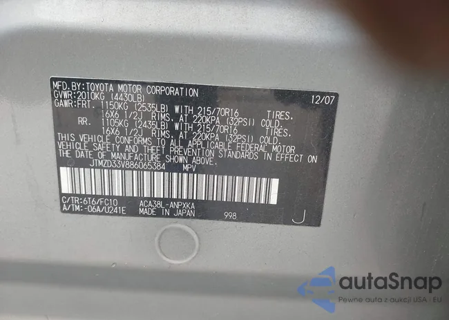 JTMZD33V886065384: 44434505