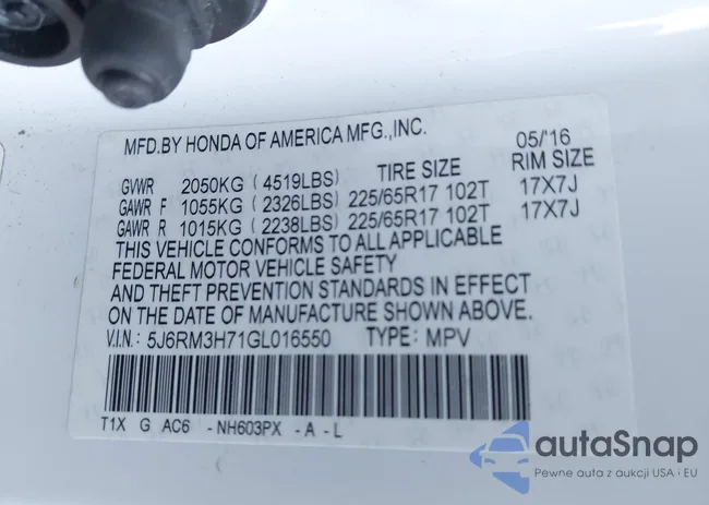 5J6RM3H71GL016550: 44434604