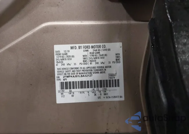 2FMPK4J91LBA32127: 44434612