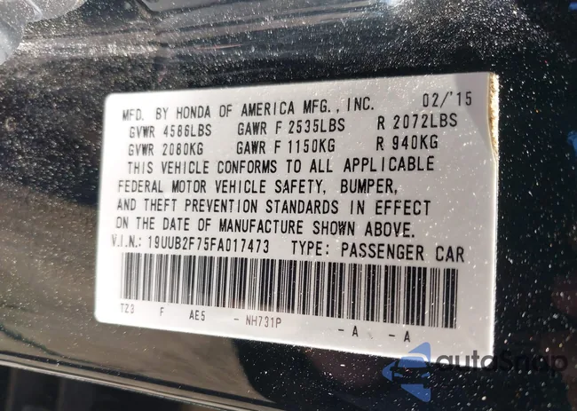 19UUB2F75FA017473: 44435783