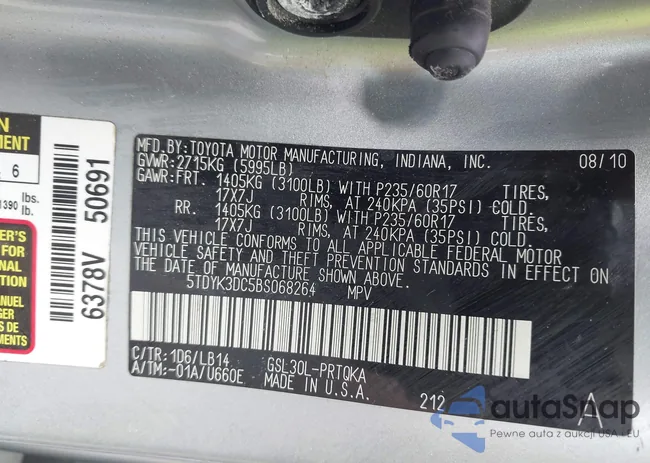 5TDYK3DC5BS068264: 44435846