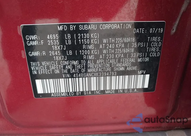 4S4BSANCXK3394793: 44435852