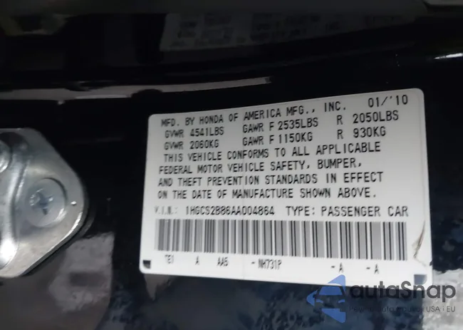 1HGCS2B86AA004864: 44435954