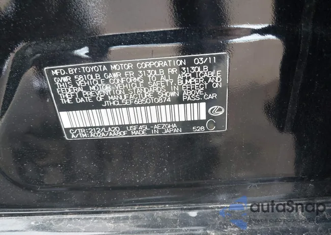 JTHCL5EF6B5010874: 44436134