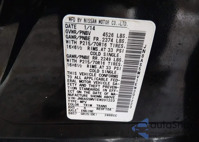 JN8AS5MV1EW201223: 44436147