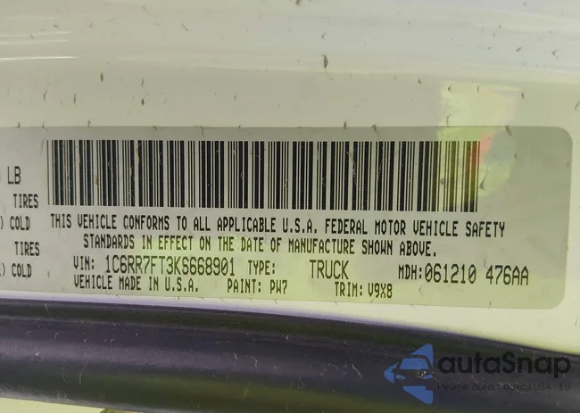 1C6RR7FT3KS668901: 44436222