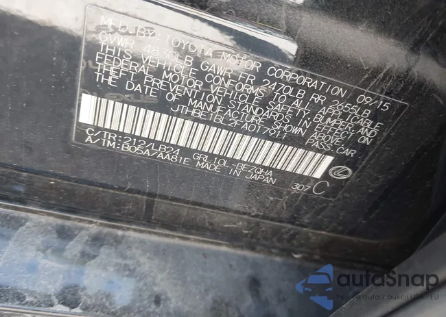 JTHBE1BL2FA017911: 44436236