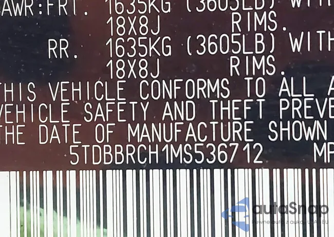 5TDBBRCH1MS536712: 44436248