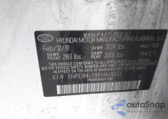 5NPD84LF8KH468355: 44435455