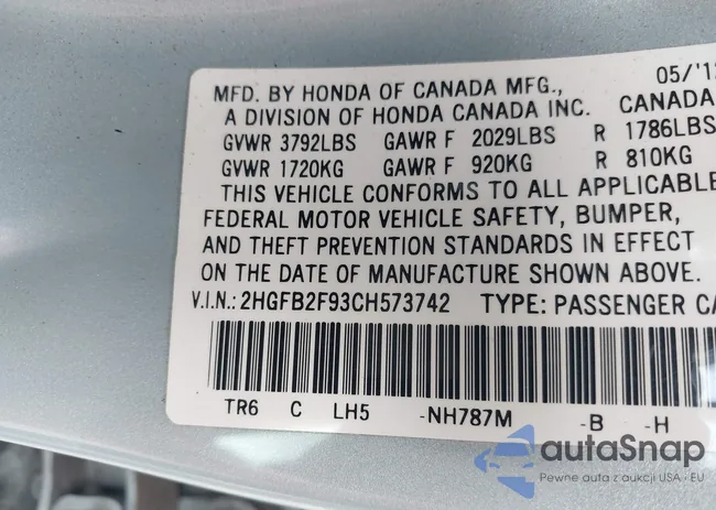 JHMGE8G39CC041548: 44435748