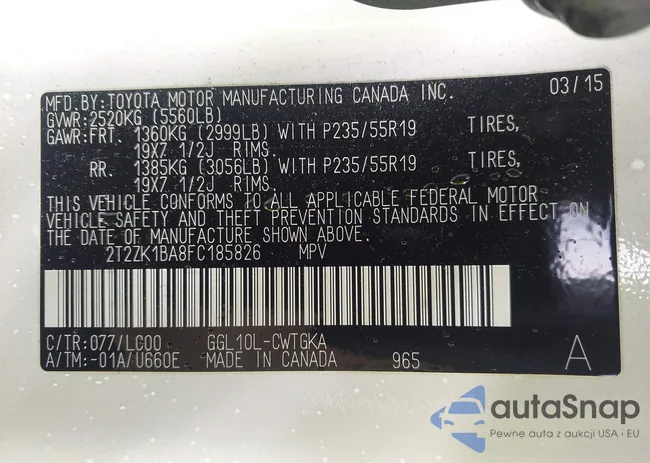 2T2ZK1BA8FC185826: 44436833