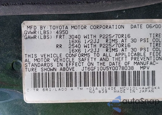 JT6GF10U5Y0078038: 44436917