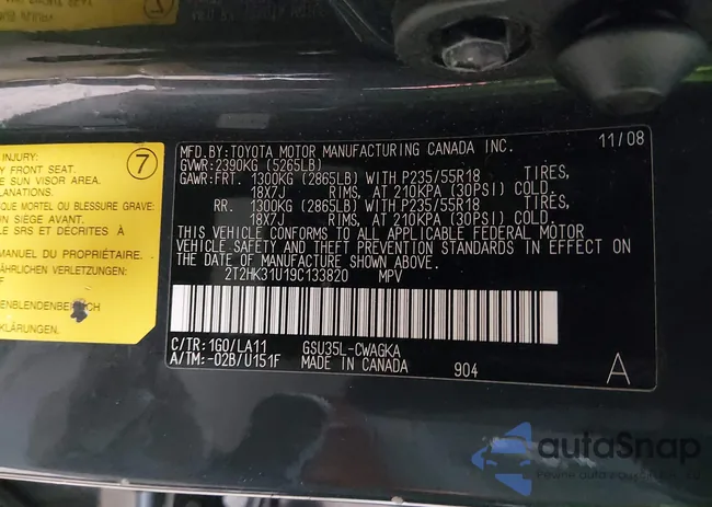 2T2HK31U19C133820: 44437187