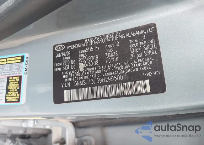 5NMSH13E59H299500: 44437272