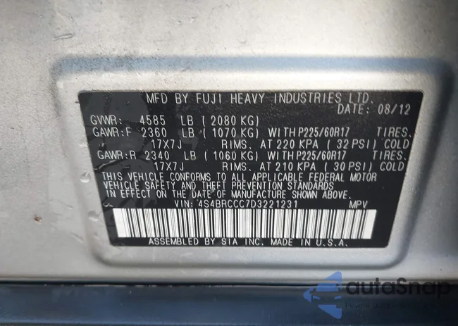 4S4BRCCC7D3221231: 44436397