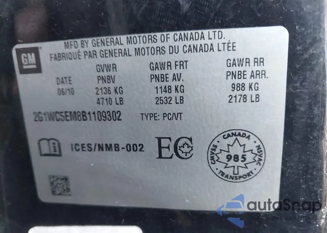 2G1WC5EM8B1109302: 44436485