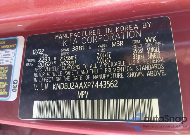 KNDEU2AAXP7443562: 44437863