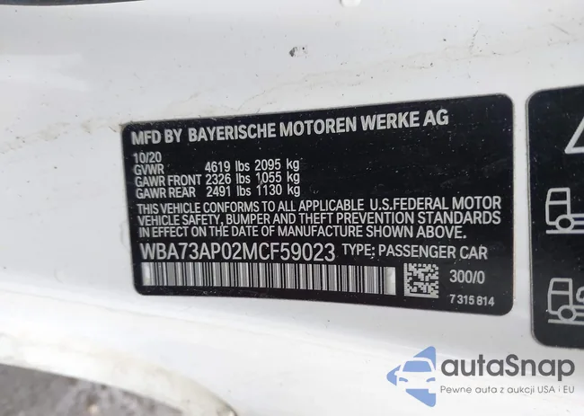 WBA73AP02MCF59023: 44437919