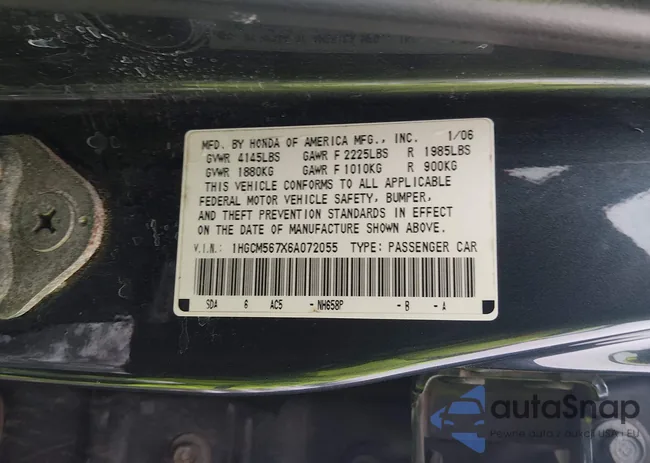 1HGCM567X6A072055: 44438004